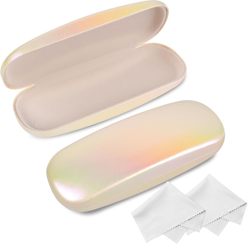 Joyberg Glasses Case, 2 Pack Eyeglass Case with Cleaning Cloth, Glasses Case Hard Shell Fits Most Glasses - Image 1